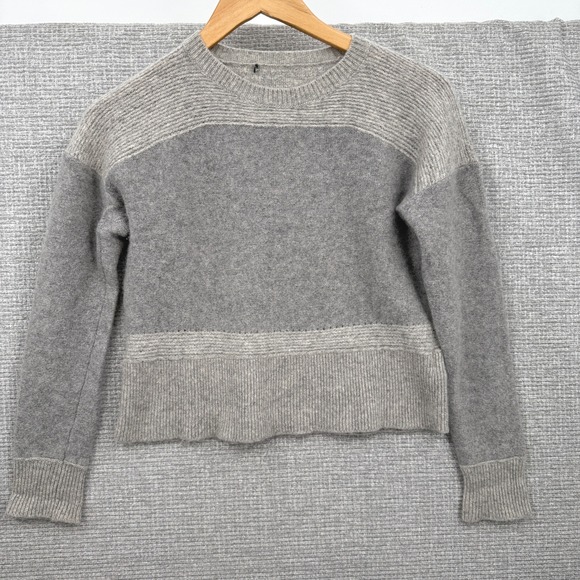 James Perse Cashmere Sweater Womens Gray Crew Neck Long Sleeve Sz S Pullover - Picture 1 of 10